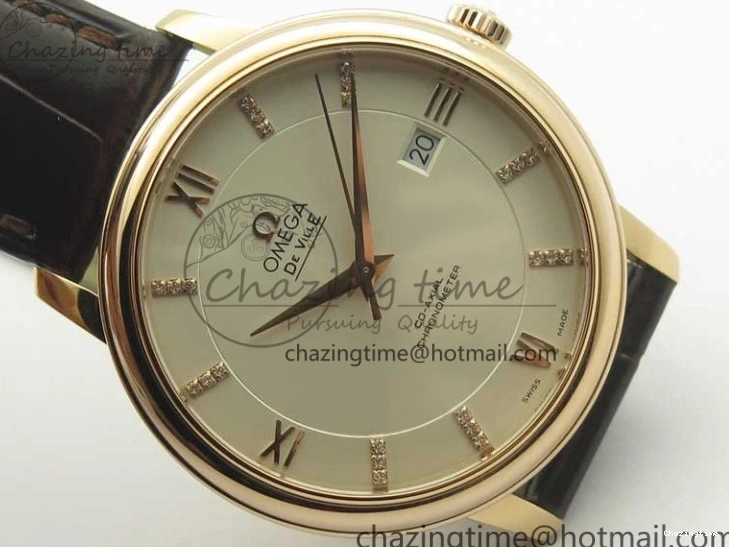 0124 Durable De Ville RG MKF 1:1 Best Edition Silver Dial Diamonds Markers on Brown Leather Strap MIYOTA 9015 V 8047